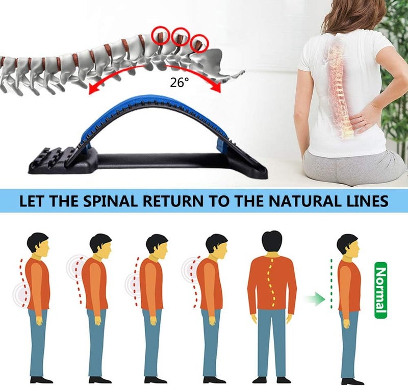 JUMPOW Back Stretcher, Lumbar Back Pain Relief Device, Spine Borad Deck Multi-Level Back Cracker Lumbar, Pain Relief for Herniated Disc, Sciatica, Scoliosis, Lower and Upper Back Stretcher Support - Image 3