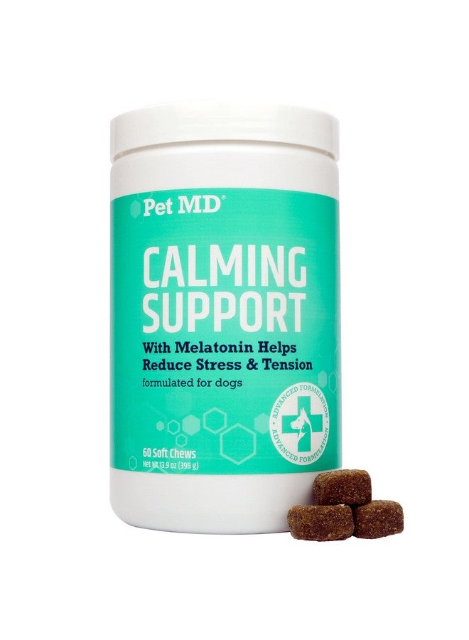 Pet MD Calming Chews for Dogs - Separation Anxiety Relief for Dogs - Enhanced with Melatonin & Ginger - Puppy & Dog Calming Treats for Chronic or Acute Anxiety - 60 ct - Image 1