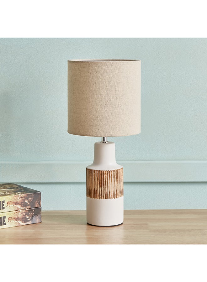 Home Box Novalie Ceramic Table Lamp with Linen Shade 18 x 41 x 18 cm - Image 1