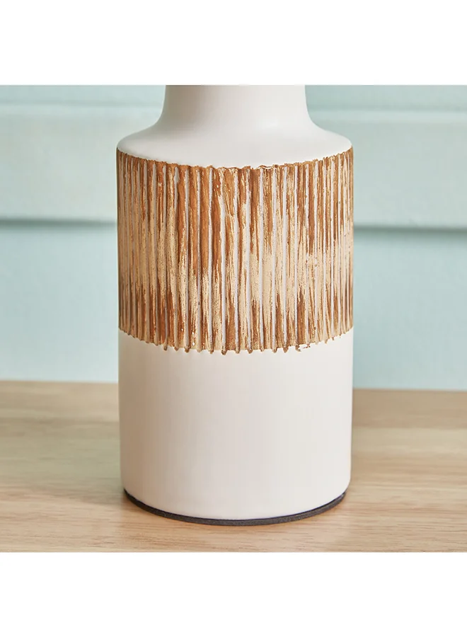 Home Box Novalie Ceramic Table Lamp with Linen Shade 18 x 41 x 18 cm