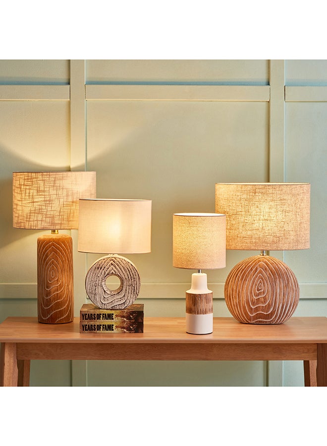 Home Box Novalie Ceramic Table Lamp with Linen Shade 18 x 41 x 18 cm - Image 5