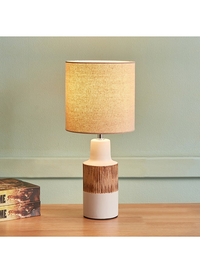 Home Box Novalie Ceramic Table Lamp with Linen Shade 18 x 41 x 18 cm - Image 2