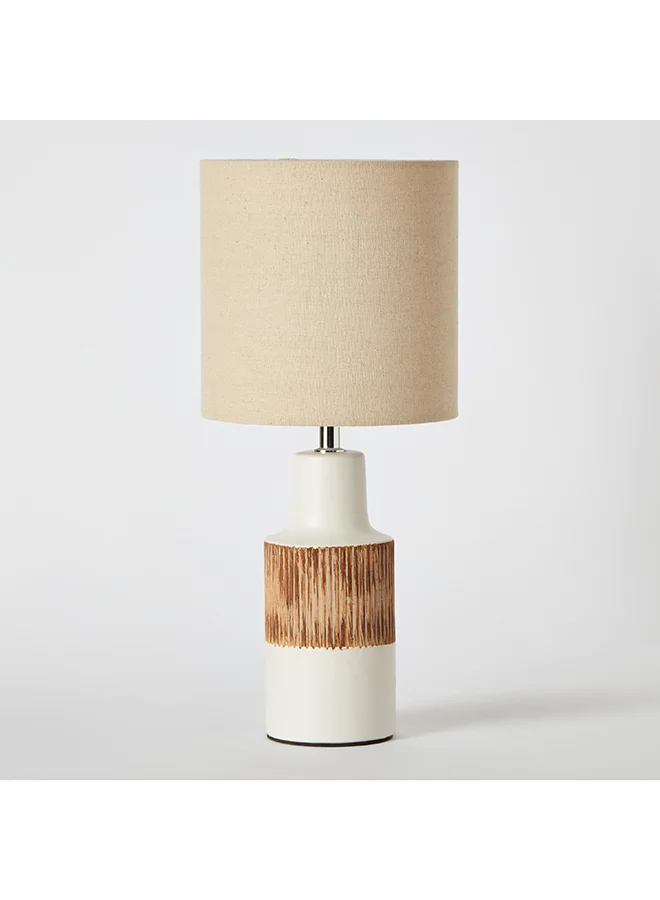Home Box Novalie Ceramic Table Lamp with Linen Shade 18 x 41 x 18 cm