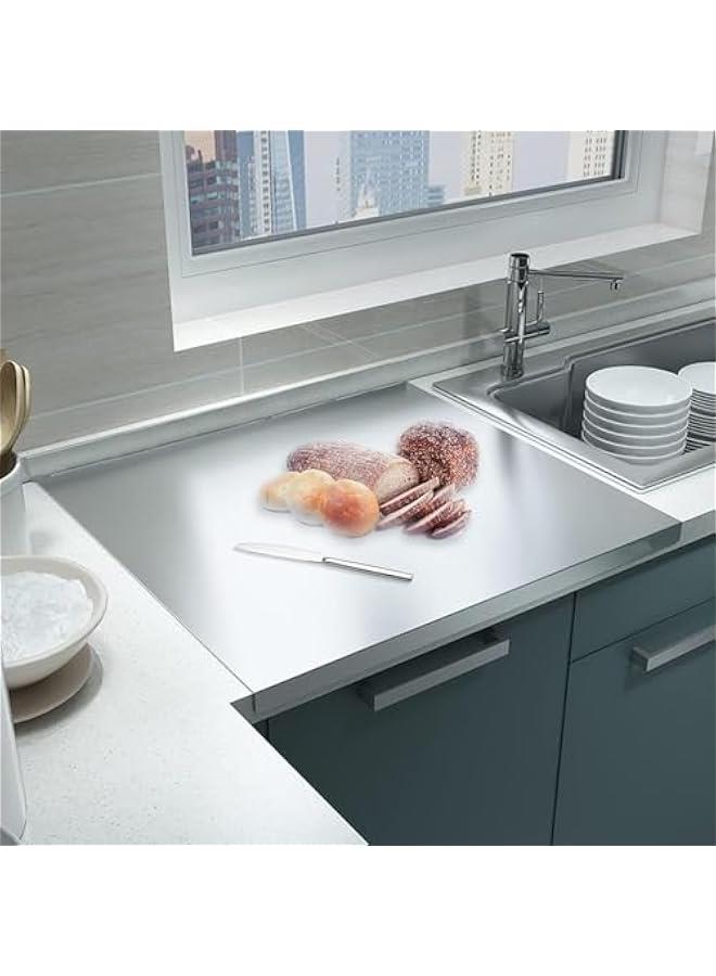 ميكسد RCCO Stainless Steel Cutting Boards for Kitchen, 2 cm Thickness Cutting Boards, Heavy Duty Baking Board with Lip for Meat, Fruits, Vegetables, Bread, and Baking Large-sized Cutting Boards (40 * 50cm - Image 4