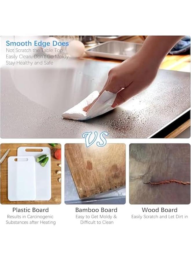 ميكسد RCCO Stainless Steel Cutting Boards for Kitchen, 2 cm Thickness Cutting Boards, Heavy Duty Baking Board with Lip for Meat, Fruits, Vegetables, Bread, and Baking Large-sized Cutting Boards (40 * 50cm - Image 5