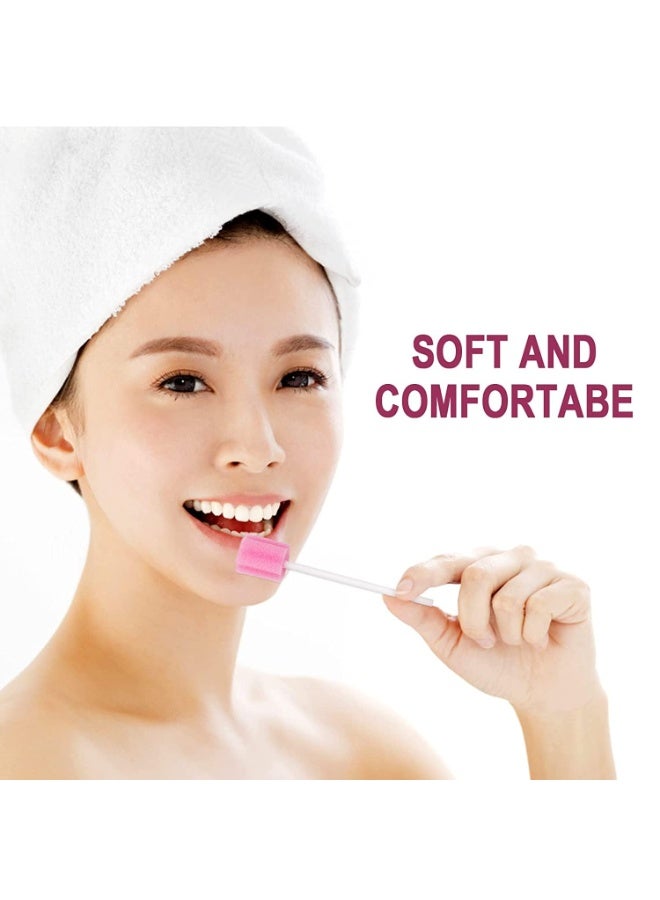 Disposable Oral Swabs, 100pcs Sterile Dental Sponge Mouth Care Tooth Cleaning Pink Soft Sponge Swab Individually - Image 3