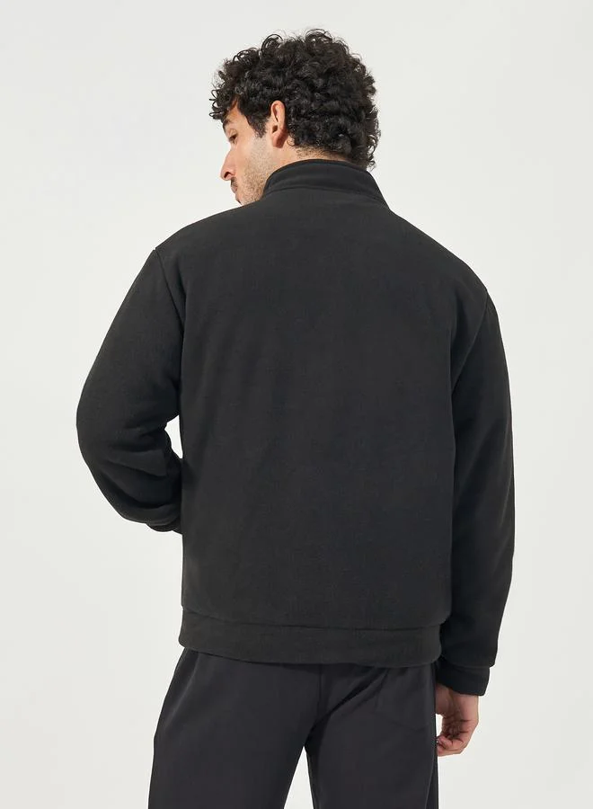 Styli Styli Fleece Utility Jacket with Full Zip Closure