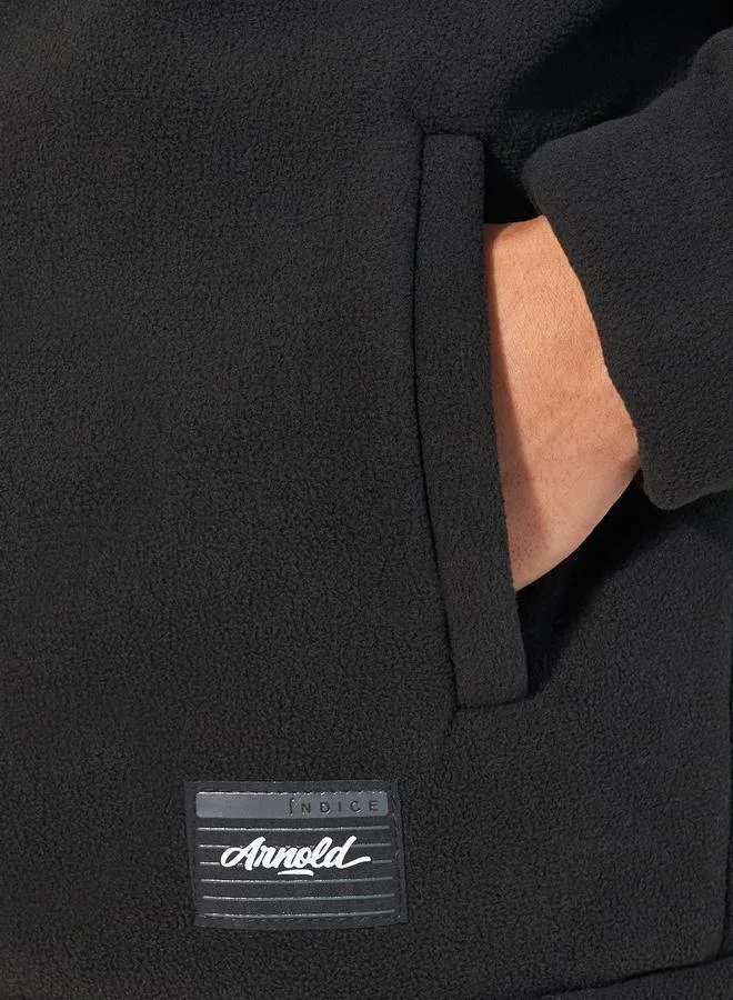 Styli Styli Fleece Utility Jacket with Full Zip Closure
