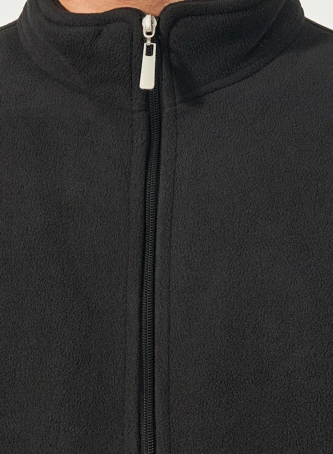 Styli Styli Fleece Utility Jacket with Full Zip Closure