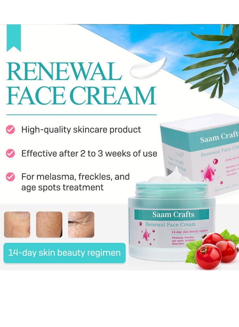 Saam Crafts Saam -Crafts Face Cream，Saam -Crafts Cosmetics Cream Dark Spots Cream,Saam Renewal Face Cream  for Melasma and Freckles Treatment for All Skin Types,Anti-wrinkle Face Cream,Korean Saam -Crafts Renewal Face Cream -50g  - Image 3