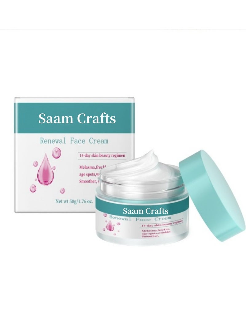 Saam Crafts Saam -Crafts Face Cream，Saam -Crafts Cosmetics Cream Dark Spots Cream,Saam Renewal Face Cream  for Melasma and Freckles Treatment for All Skin Types,Anti-wrinkle Face Cream,Korean Saam -Crafts Renewal Face Cream -50g  - Image 1