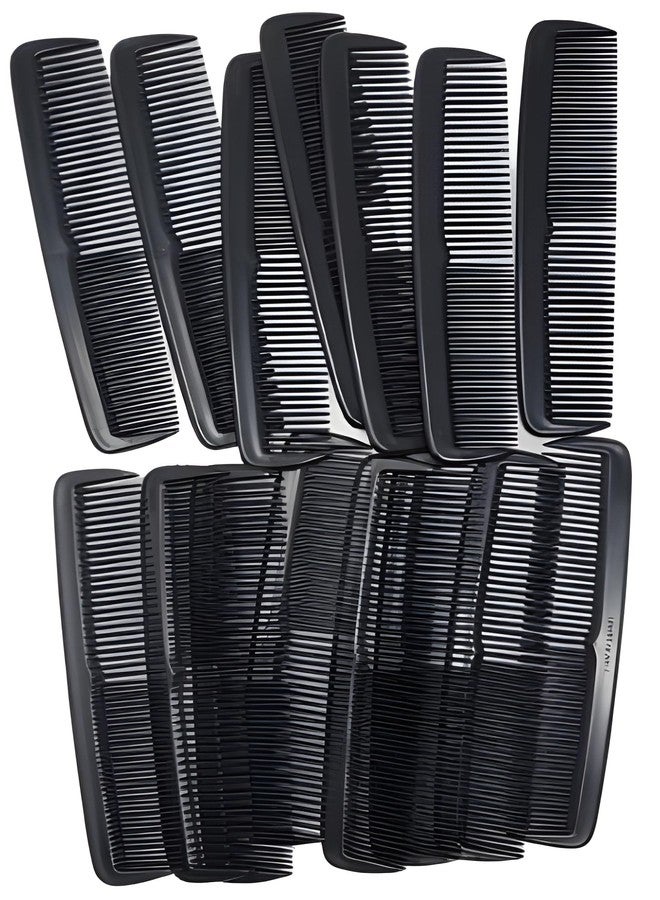Bexter Pack of 16 Unbreakable Black Hair Combs - 5 Inch Dual-Bristle Styling Combs, Strong Flexible Comb Set for Men, Women & All Hair Types, Barber, Salon & Everyday Grooming - Image 2