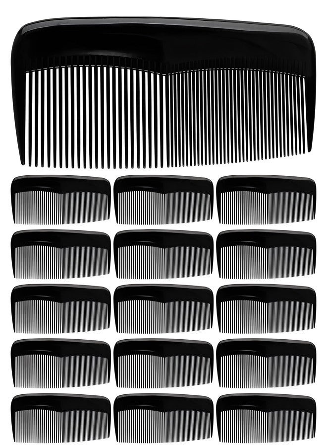 Bexter Pack of 16 Unbreakable Black Hair Combs - 5 Inch Dual-Bristle Styling Combs, Strong Flexible Comb Set for Men, Women & All Hair Types, Barber, Salon & Everyday Grooming - Image 1