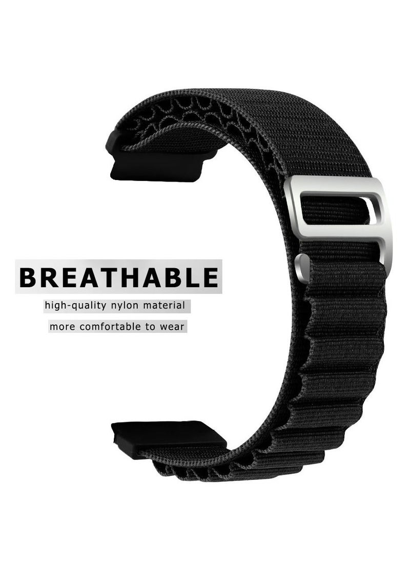 CATANES Alpine Loop Band 20mm Nylon Woven Sport Watch Strap Compatible with Galaxy Watch5 Pro/Galaxy Watch5/Galaxy Watch4/Galaxy Watch4 Classic/Galaxy Watch3/ Galaxy Watch Active 2/Galaxy Watch Active Black  - Image 2