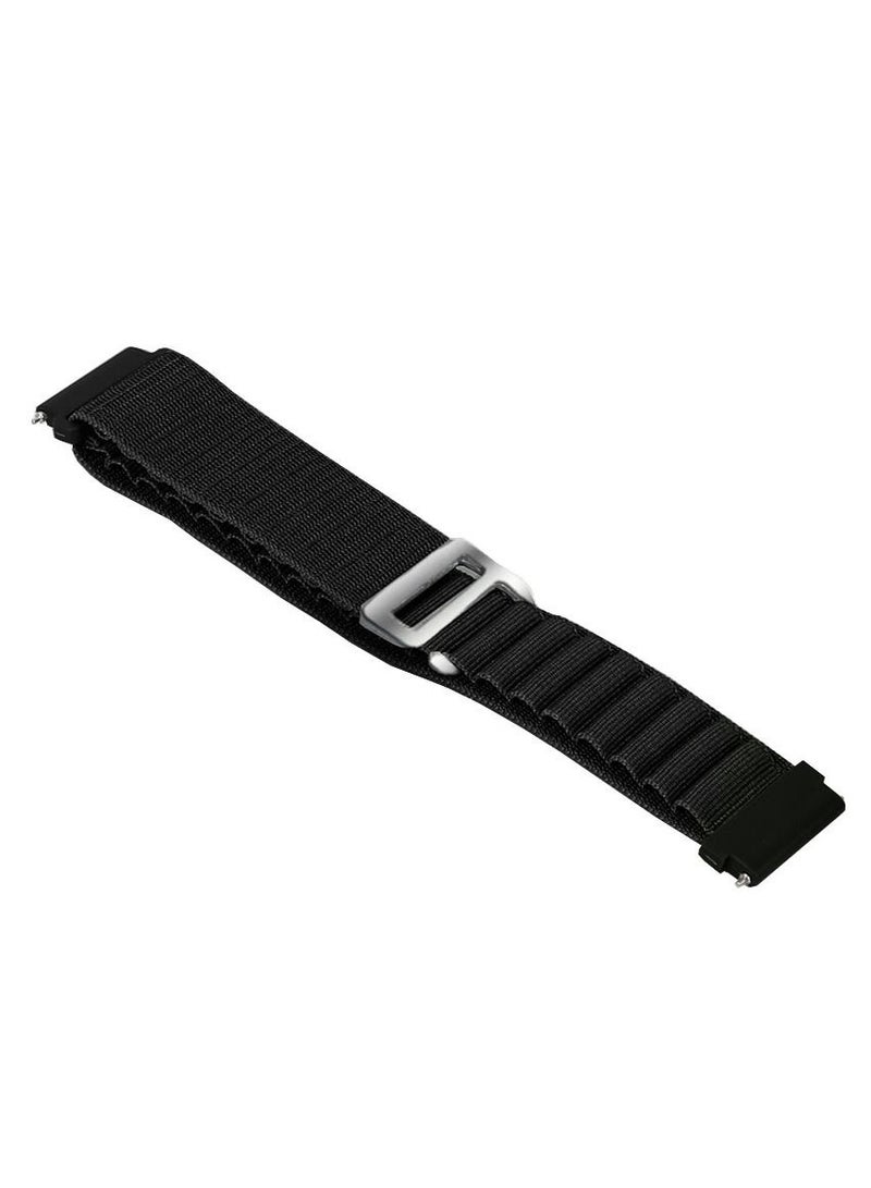 Alpine Loop Band 20mm Nylon Woven Sport Watch Strap Compatible with Galaxy Watch5 Pro/Galaxy Watch5/Galaxy Watch4/Galaxy Watch4 Classic/Galaxy Watch3/ Galaxy Watch Active 2/Galaxy Watch Active Black
