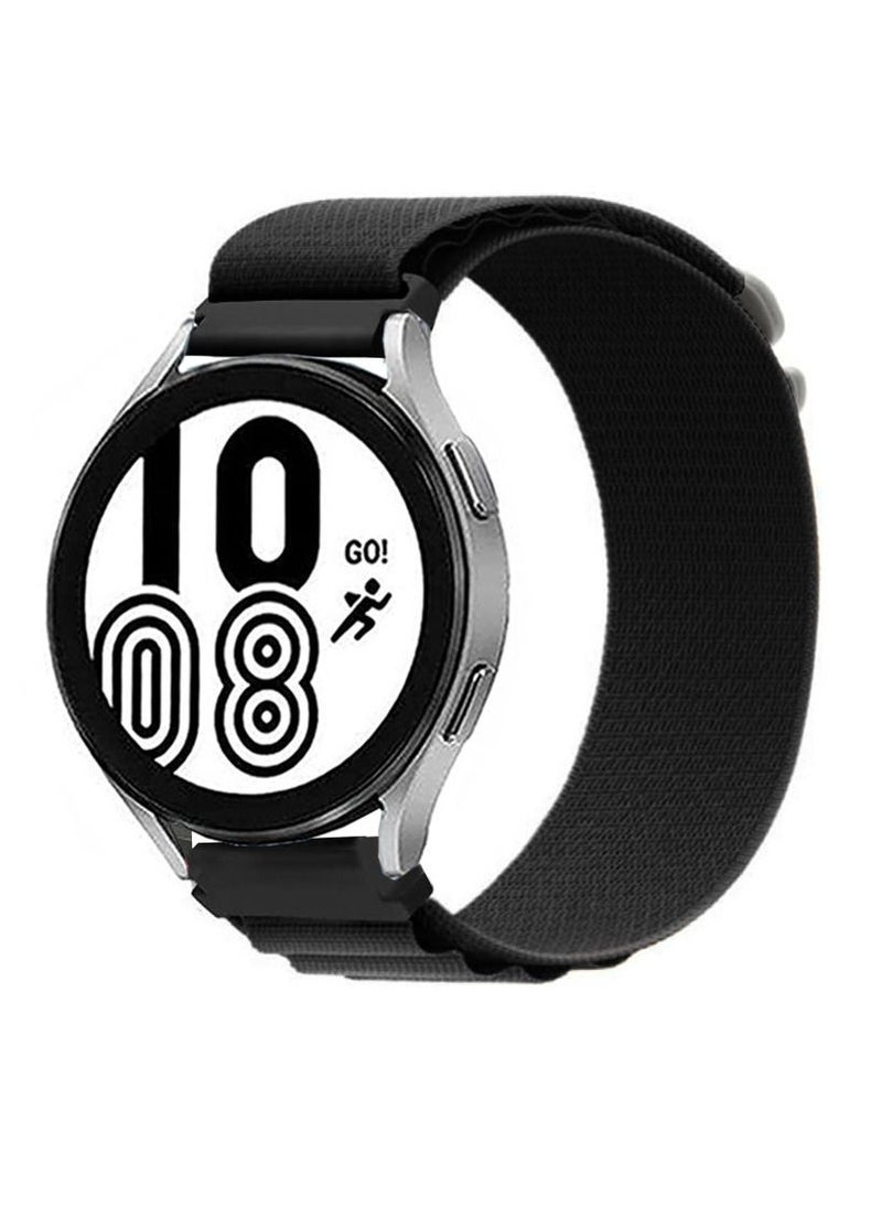 CATANES Alpine Loop Band 20mm Nylon Woven Sport Watch Strap Compatible with Galaxy Watch5 Pro/Galaxy Watch5/Galaxy Watch4/Galaxy Watch4 Classic/Galaxy Watch3/ Galaxy Watch Active 2/Galaxy Watch Active Black  - Image 1