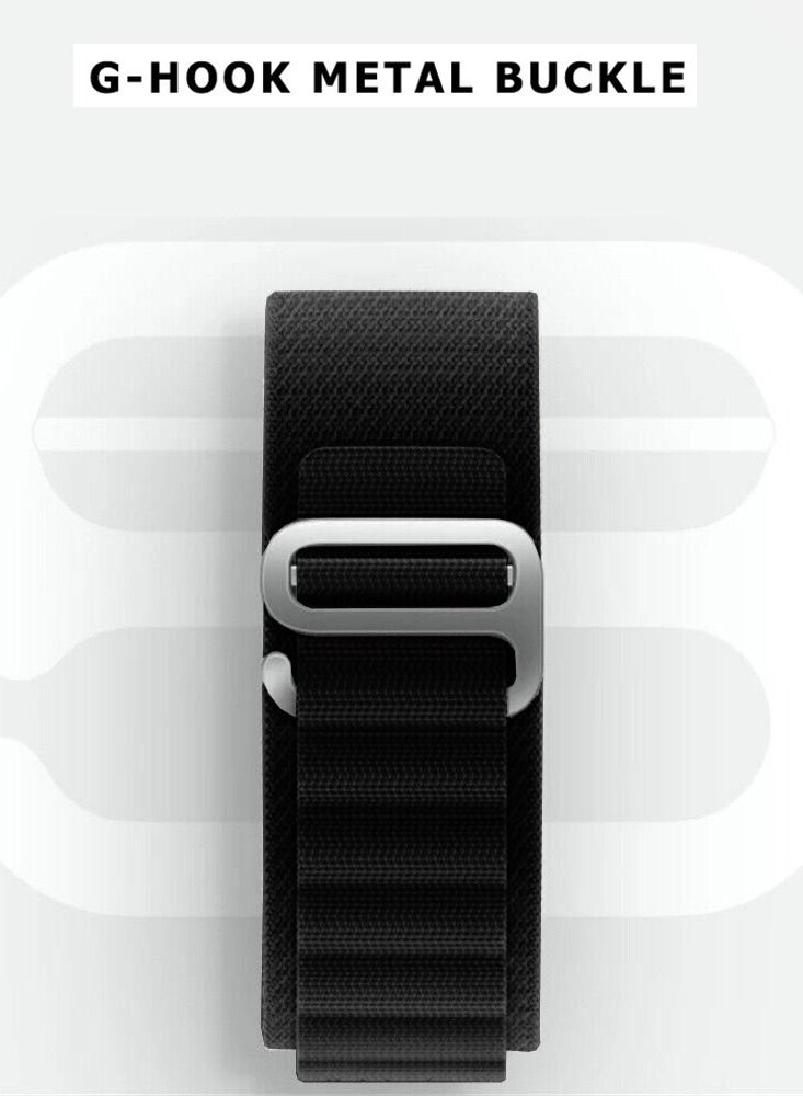Alpine Loop Band 20mm Nylon Woven Sport Watch Strap Compatible with Galaxy Watch5 Pro/Galaxy Watch5/Galaxy Watch4/Galaxy Watch4 Classic/Galaxy Watch3/ Galaxy Watch Active 2/Galaxy Watch Active Black