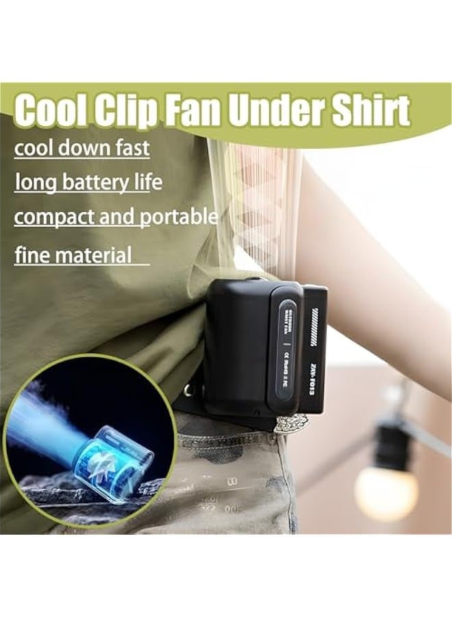 Cool Clip Fan Under Shirt, Ergonable Cool Clip, Portable Waist Fan, 3 Speeds Strong Airflow Wearable Personal Clip Fan, Mini Waist Fan (White), small, ZAY-F013 - Image 2