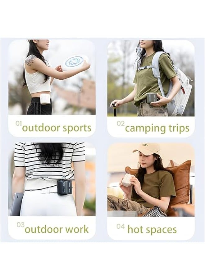 Cool Clip Fan Under Shirt, Ergonable Cool Clip, Portable Waist Fan, 3 Speeds Strong Airflow Wearable Personal Clip Fan, Mini Waist Fan (White), small, ZAY-F013 - Image 3