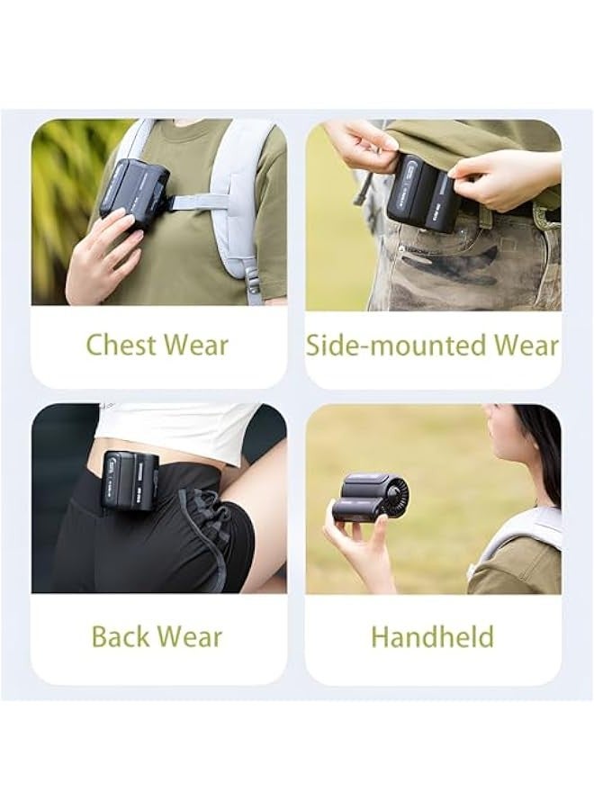 Cool Clip Fan Under Shirt, Ergonable Cool Clip, Portable Waist Fan, 3 Speeds Strong Airflow Wearable Personal Clip Fan, Mini Waist Fan (White), small, ZAY-F013 - Image 4