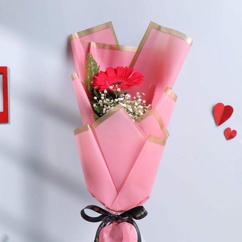 FlowerAura Fresh Live Premium Flower Bouquet of Pink Gerbera Flower For Birthday Gift Anniversary Gift Valentines Day Gift For Boyfriend Girlfriend Wife Husband Same Day Delivery - Image 4
