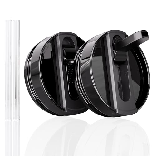 CeleVista 2 Pack 40 oz Flip Straw Lid for STANLEY Quencher ProTour and H2.0 FlowState Tumbler(Only for STANLEY Tumbler), Leakproof Lid, No Spill & Easy to Use Reusable Cover (Black) - Image 1