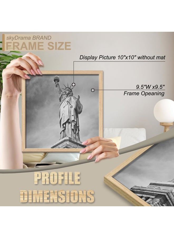 skyDrama Natural Solid Wood 10x10 Picture Frame, Display 10 x 10 Inch Picture Poster Photo, Vertical & Horizontal Wall Hanging - 2 Pack/Black/10 x10 - Image 4