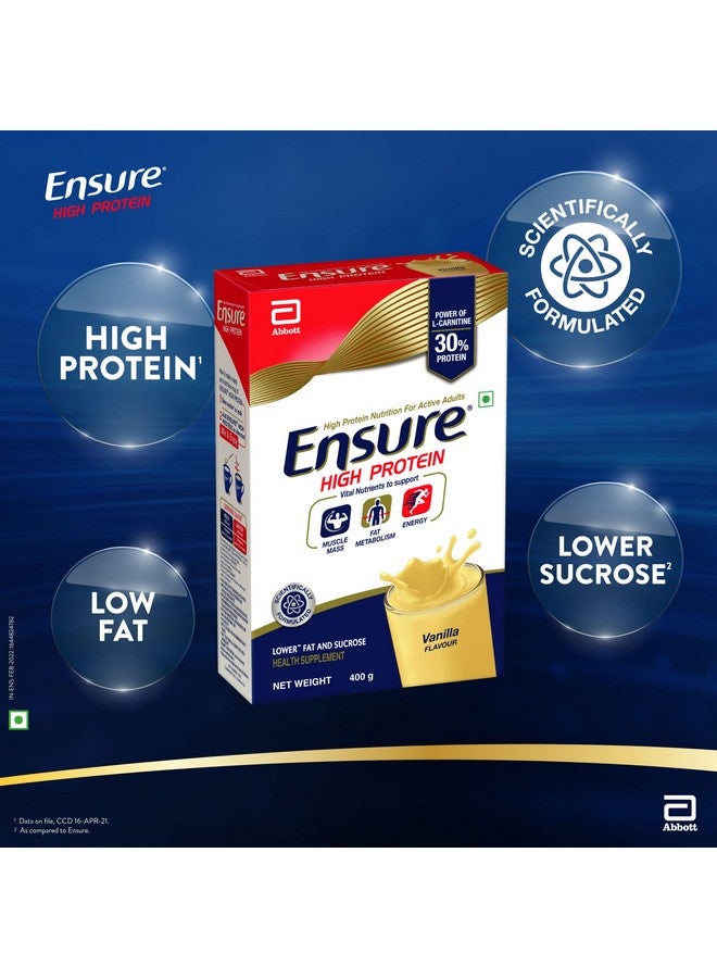 Ensure High Protein Drink for Physically Active Adults - Vanilla 400g, Red - Image 4