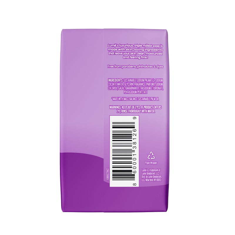Lume Triple Milled Bar Soap - Rich Moisture & Gentle Cleansing - Paraben Free, Phthalate Free, Skin Safe - 5 ounce (Lavender Sage) - Image 2