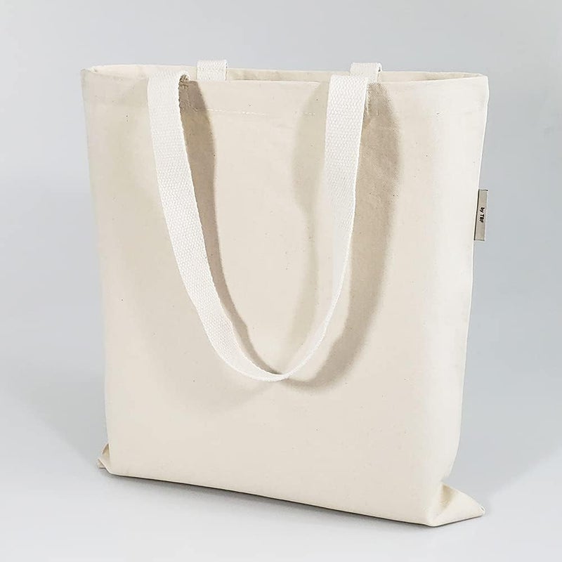 TBF Wholesale Organic Canvas Tote Bags  Natural Color 15W x 16H  Blank Bulk Plain Bags for Decorating Heat Transfer DIY - Image 2