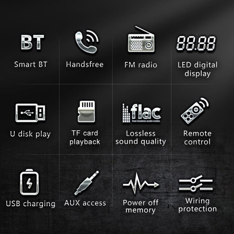 مشغل MP3 بتقنية البلوتوث للسيارة باللون الأسود: تكنولوجيا البلوتوث 5.1 بجودة صوت مستقرة، وحماية من قطع الطاقة عكسياً - راديو FM مع معلومات في الوقت الفعلي وعرض الساعة لاستخدامها داخل السيارة - Image 3