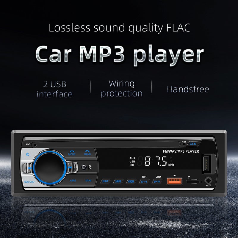 مشغل MP3 بتقنية البلوتوث للسيارة باللون الأسود: تكنولوجيا البلوتوث 5.1 بجودة صوت مستقرة، وحماية من قطع الطاقة عكسياً - راديو FM مع معلومات في الوقت الفعلي وعرض الساعة لاستخدامها داخل السيارة - Image 2