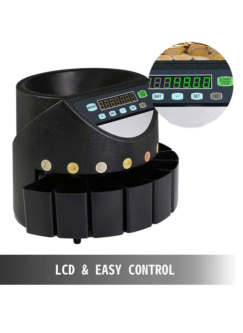 Crony - High Speed Coin Counter and Sorter bank, 1500 Coins per Minute Counting Speed, 4000 Coins Hopper Capacity, Suitable for International Coins and Tokens - Image 1