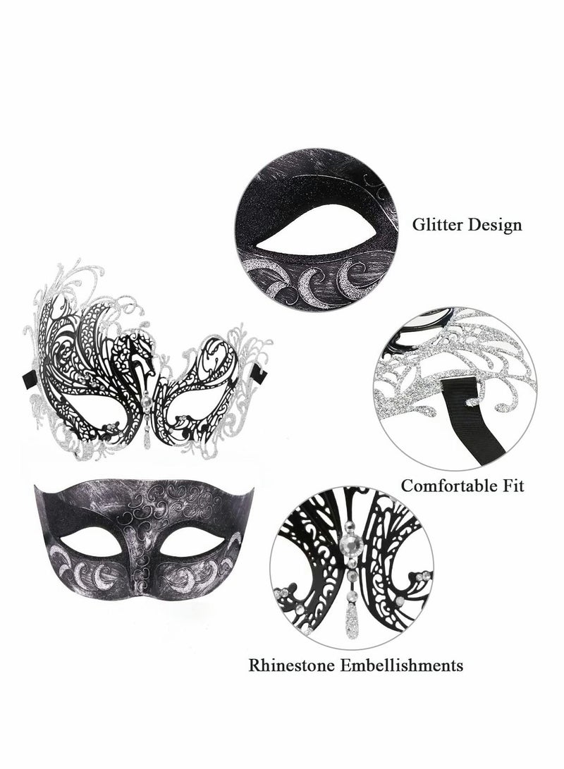 Y&D Couple Mask Half Venetian Masquerade Ball Mardi Gras  - Image 4