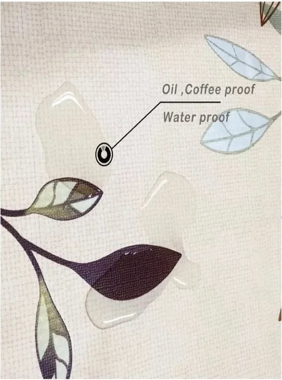 ستايل Meiwa Fabric Look PVC Stain Resistant Non Slip Table Cloth