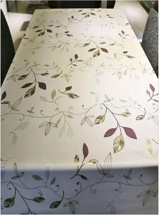 ستايل Meiwa Fabric Look PVC Stain Resistant Non Slip Table Cloth