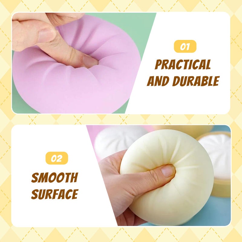 TLM Dumpling Squishies, Glitter Dumpling Mystery Box, 2026 Upgraded Dumplings Stress Balls Fidget Sensory Balls, Squeeze Dough Ball Stress Relief Hand with Food Steamer, Relaxation Gift (Purple) - Image 3