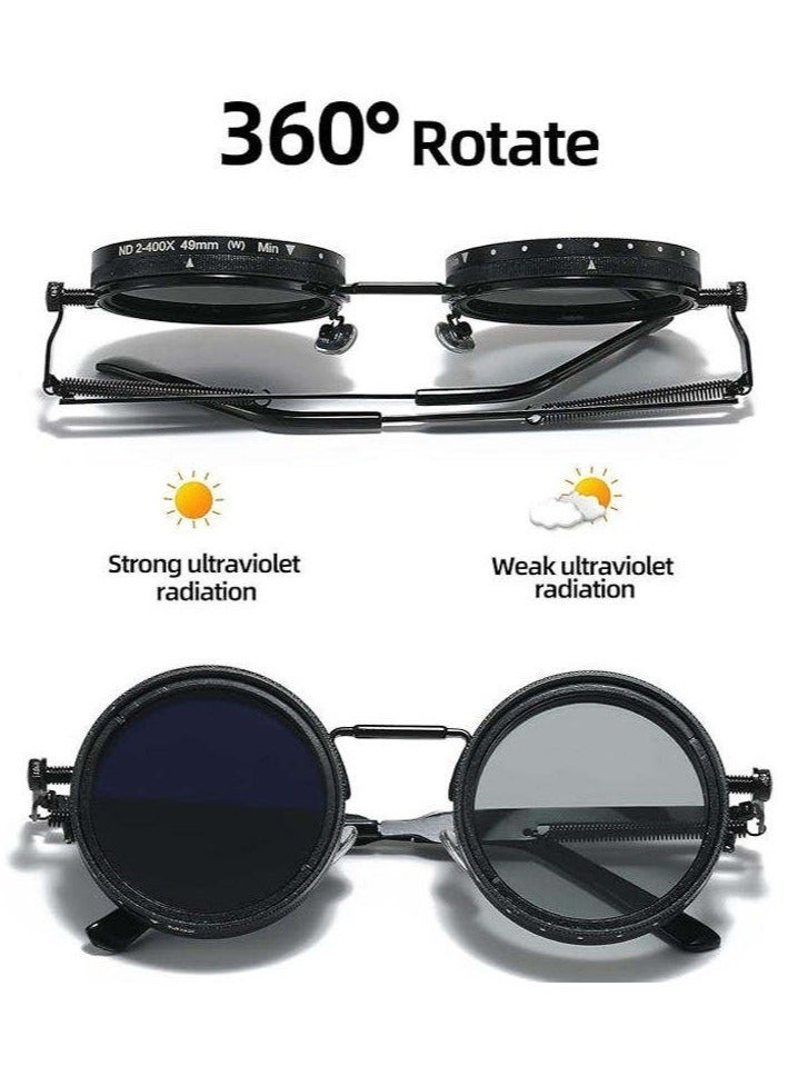 PEI  AN ND Sunglasses , Manual Adjustable Sunglasses for Men & Women, 1-9 Rotatable Light Control, Polarized, UV400 Protection, for Driving, Fishing, Travel, Outdoor Activities - Image 2