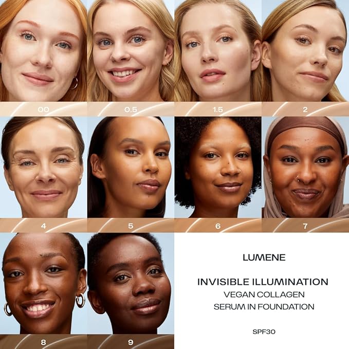 Lumene سيروم أساس لومن إنفISIBLE إيلومينيشن ملون SPF30 مع سيروم كولاجين نباتي وحمض الهيالورونيك ظل 15 30 مل