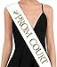 TTCOROCK "Prom Court" Sash - Set of 2 - School Dance Graduation Party School Party Accessories, White with Gold Print - Image 2
