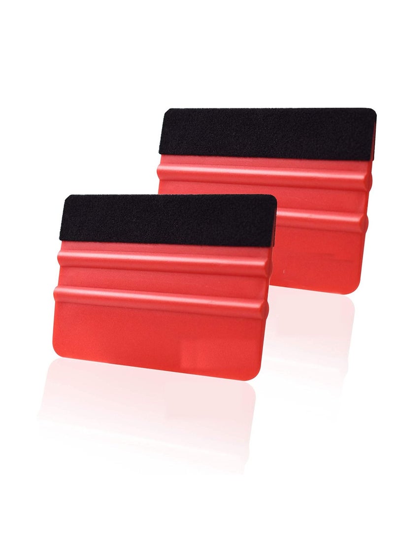 Y&D Red Vinyl Scraper 4 inch Felt Edge Squeegee for Window Tinting Sign Marking Film Installing Decal Applicator Tool Wallpaper Smoother Wrap Plastic Accessories Wrapping Cars  - Image 1