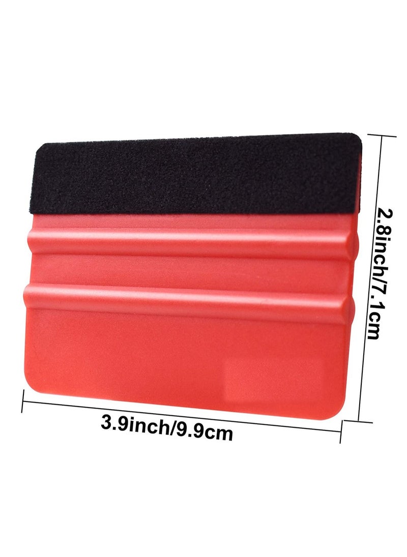Y&D Red Vinyl Scraper 4 inch Felt Edge Squeegee for Window Tinting Sign Marking Film Installing Decal Applicator Tool Wallpaper Smoother Wrap Plastic Accessories Wrapping Cars  - Image 2
