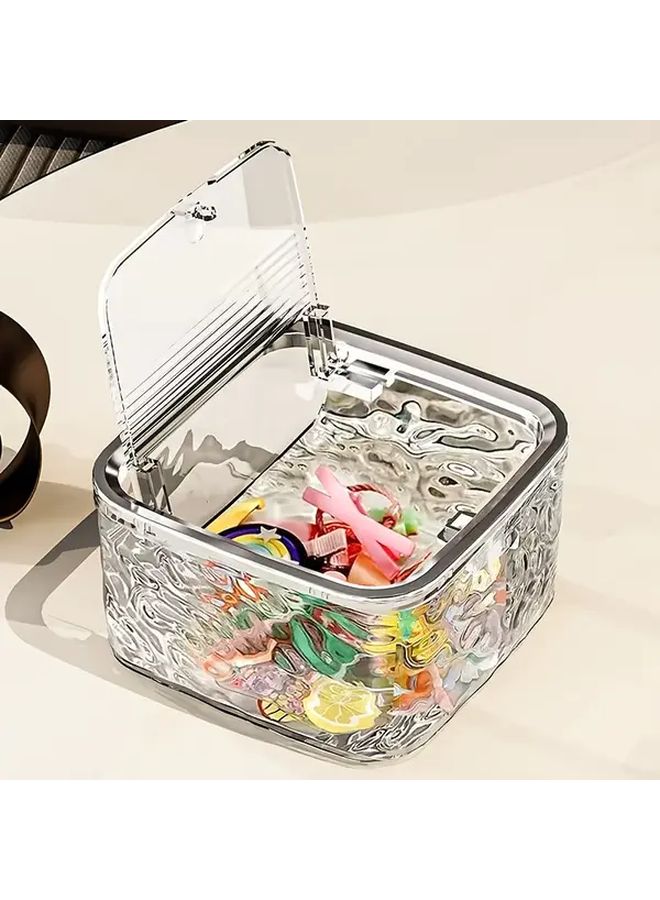 Upgraded Transparent White Acrylic Storage Box Lightweight Bathroom Organizer - Image 1