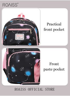 roaiss 3-Piece Backpack Set Simple Large-Capacity Carrying School Bag Shoulder Bag Pencil Bag Waterproof Fabric Light Texture  - Image 3