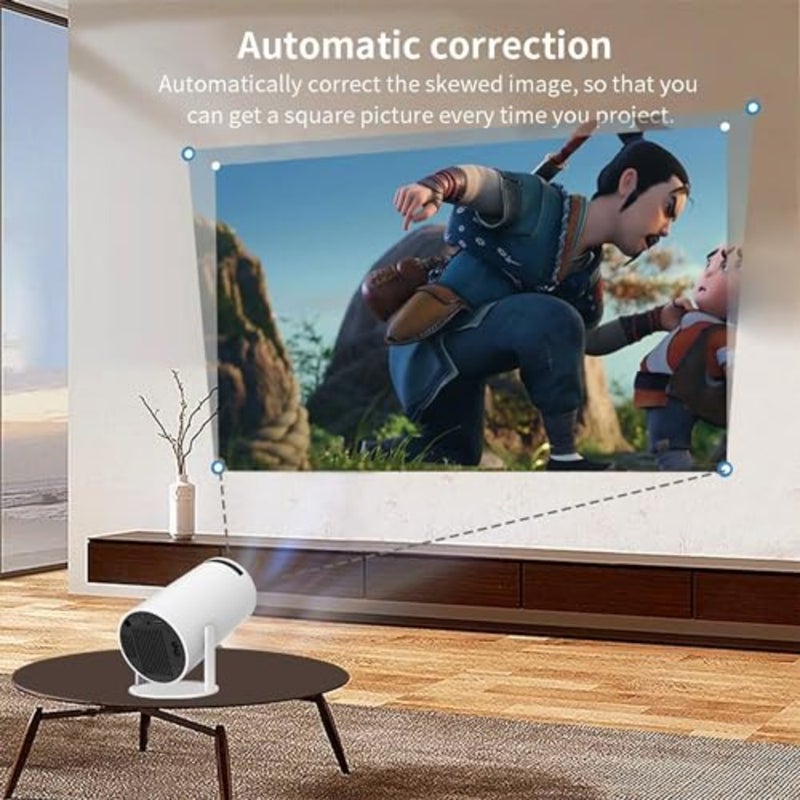Smart HD Projector with Android, 120 ANSI Lumens, 180° Rotatable Design 4K Portable Projector, WiFi and Bluetooth Projector, 130 Inch Display, Big screen Experience With 360 Sound - Image 5