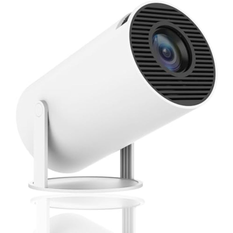 Smart HD Projector with Android, 120 ANSI Lumens, 180° Rotatable Design 4K Portable Projector, WiFi and Bluetooth Projector, 130 Inch Display, Big screen Experience With 360 Sound - Image 1