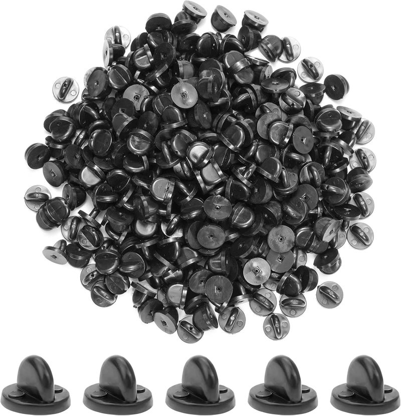 Heliltd 400pcs PVC Rubber Pin Backs Butterfly Clutch Pins Backing Keepers Replacement for Uniform Badges Backing Holder Clasp Lapel Pin Enamel Pins - Image 1