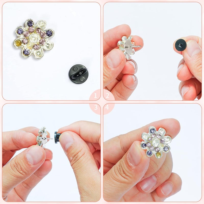 Heliltd 400pcs PVC Rubber Pin Backs Butterfly Clutch Pins Backing Keepers Replacement for Uniform Badges Backing Holder Clasp Lapel Pin Enamel Pins - Image 4