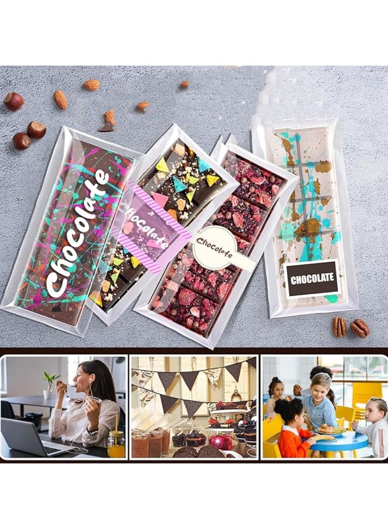 متجر الفرح مجموعة من 3 قطع من قوالب الشوكولاتة المصنوعة من السيليكون العميق، مع أكياس ومكشطة، قالب شوكولاتة سميك للبار المحشو، قالب شوكولاتة سيليكون لحشو بار شوكولاتة الكنافة والفستق - Image 4