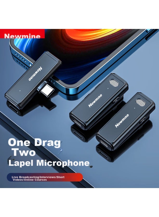 Newmine Newman Mc82plus Wireless Lavalier Microphone For Mobile Professional Recording, Outdoor Short Video, Karaoke, Sound Pickup Equipment, Noise Reduction, Portable Wireless Microphone, One-to Type-c - Image 1